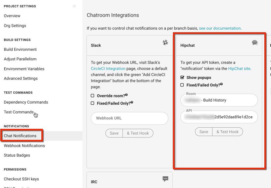 Configuring HipChat notifications within a CircleCI project
