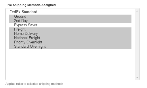 Carrier Rule Shipping Method