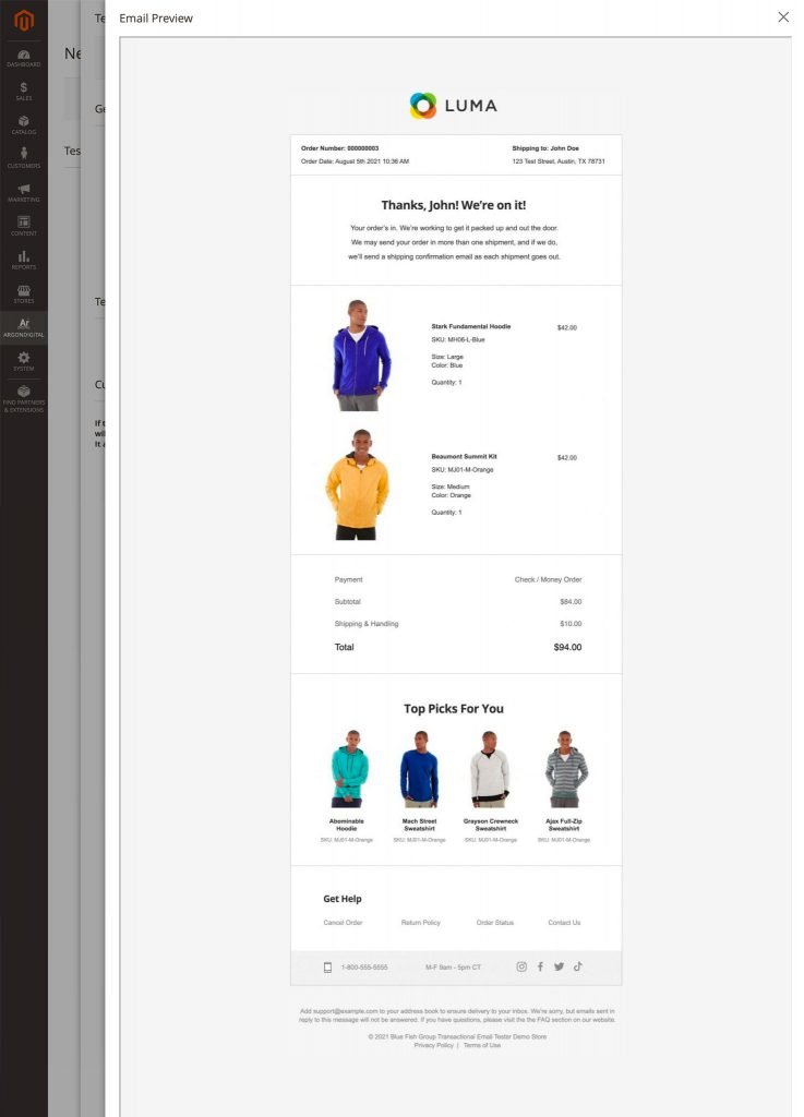 Browser Based Email Preview Functionality