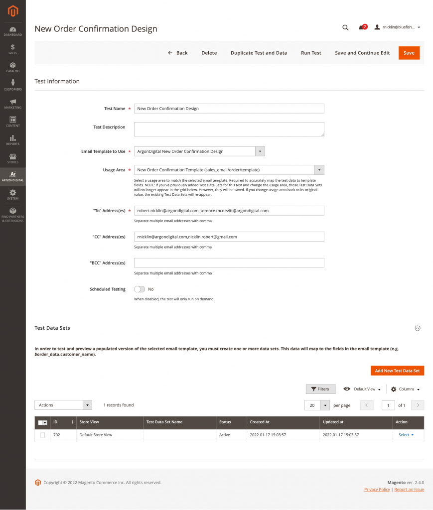 Testing Transactional Emails in the Magento Admin