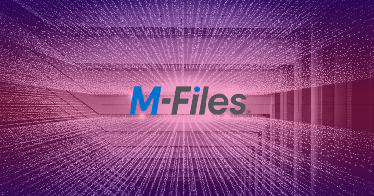 Mfiles logo on digital background