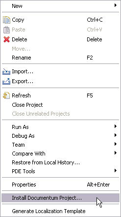 documentum composer project context menu